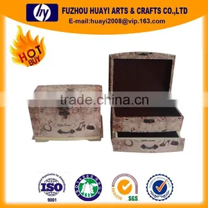 Christmas Gift Wooden Paper Jewelry Box With Nature Color Wooden Jewelry Storage for Ring Storage MDF Box thumbnail-1
