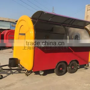 Biaxial Food Cart Trailer Mobile Food Truck Hot Dog Ice Cream Traction Kart Mechanical Brake Config thumbnail-1