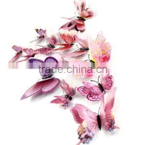 Alforever 12 Pcs per Bag Double-deck 3D Pvc Butterflies Wall Decals thumbnail-3