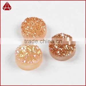 Cheap 10mm Round Purple Mauve Druzy Stones Cabochon Flat Back From Manufacture thumbnail-4