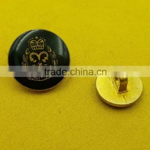 Black Enamelled Metal Shank Button For Dress --- MJ3689 thumbnail-2