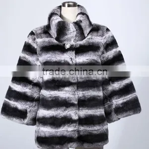 QD28175 Fur Jacket Winter New Collection Rex Rabbit Fur Jacket For Women 2013 thumbnail-1