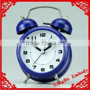 Simple Design Mini Classic Bright Blue Metal Desktop Retro Small Alarm Clock thumbnail-1