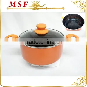 New Ceramic and Orange Marble Coating Press Aluminum Casserole Pot With Comfortable Handles Quality Choice thumbnail-1