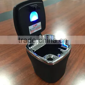 Portable Mini Car Ashtray With LED for Dashboard and Drink Holder thumbnail-2
