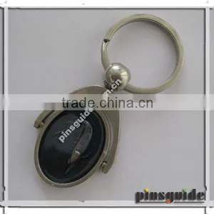 Customized Logo Rotatable Cyprus Metal Keychains With Hook thumbnail-1