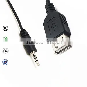 3.5mm Male Aux Audio Output Plug Jack to Usb 2.0 Female Usb Cable Quality Choice thumbnail-2