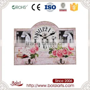 Nice Appearance Pink Roses and Picture Frame Mdf Photo Frame Wall Clock thumbnail-1