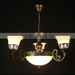Large Bronze Chandelier Coozen Wrought Iron Retro Rustic Lighting Fixture thumbnail-5
