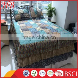 2016 Fashion Design 100% Polyester High Quality Service Strict Inspection Different Style Plain Patchwork Quilt thumbnail-1