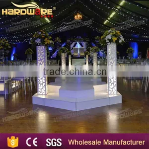 High Led Party Wedding Table , Led Light Glass Bar Table , Battery Powered Party Table thumbnail-1