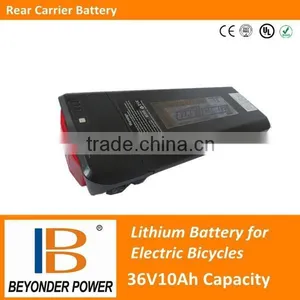 Rear Carrier Electric Bike Lithium Battery, 36V10Ah Assembly via 18650 Battery thumbnail-1