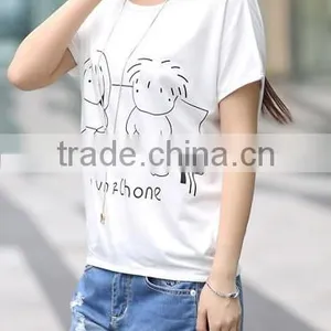 Han Edition 2015 the New Female T-shirt With Short Sleeves Big Yards Leisure T-shirts of Cartoon Printed t Shirt thumbnail-5