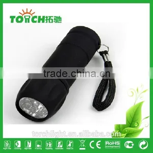 Super Bright Promotion Mini 9 LED Flashlight With Rubber Coating for Outdoor Camping Use AAA Battary Mini 9 Leds Lamp thumbnail-4