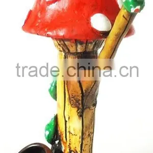 Figurine Shaped Hand Crafted Smoking Pipes - Tall Mushroom thumbnail-6