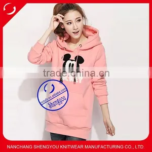 Wholesale Women's Extra Long Hoodies With Kangaroo Pocket thumbnail-1