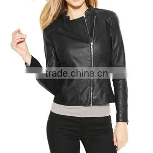 Italian Soft Genuine Lambskin Leather Slim Fit Asymmetrical Women Tail. thumbnail-3