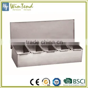 Condiment Dispenser With 4 Compartments Kitchen Stainless Steel Wholesale Spice Containers thumbnail-2