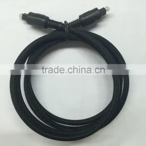 Black Digital Optical Audio Toslink Cable With Nylon Mesh High Quality thumbnail-1