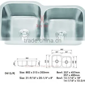 Double Bowl Sink Countertops Stainless Steel Kitchen Products thumbnail-1