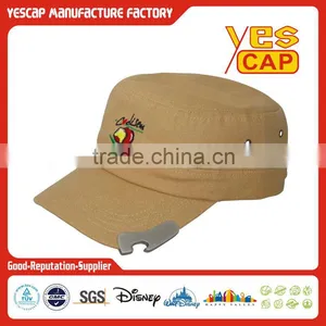 Yellow Canvas Army Caps With Flat Top thumbnail-1