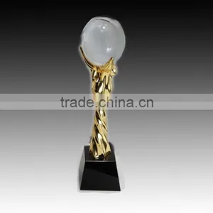 Wholesale Trophy With Oem Customized Award k9 Glass Globe Ball Black Crystal Base Awards thumbnail-3
