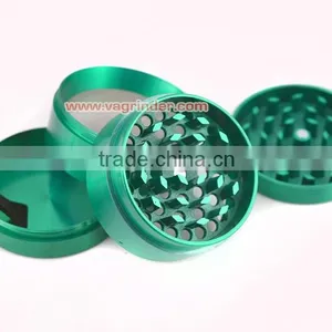 Free Logo Metal Herb Grinders Machine Herb Grinder 55mm Diameter Zinc Alloy Material Gunblack 4 Parts With Mini Pollen Scraper thumbnail-2