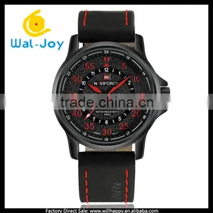WJ-5555 Leather Strap Japan Movement 3ATM Waterproof Businessmen Naviforce Watch thumbnail-1