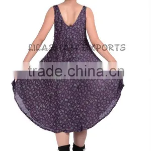 N2689 Rayon Mandala Umbrella Dress Cotton Casual Dress Beachwear Dresses Party Wear Dress Algadon Vestido Coton Tunique Summer thumbnail-4