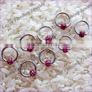 High Polish Body Piercing Jewelry With Epoxy Covering Ball Stainless Steel Captive Bead Ring [FC-996A] thumbnail-1