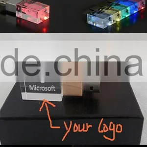 Crystal USB Flash Drive With 3D Logo Laser Printing USB 2.0 4GB 8GB 16GB 32GB Memory Stick Pen Drive Gift Box Quality Choice thumbnail-3