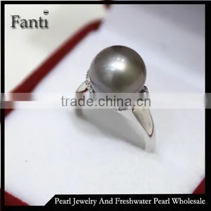 Black Pearl Price Real Natural Pearl Ring Real 925 Silver Ring thumbnail-1