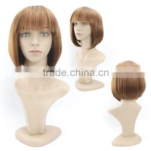 Female Short Straight Bob Wig Red Color Heat Resistant Fiber Realistic Wig African American Wig For Black Women thumbnail-1