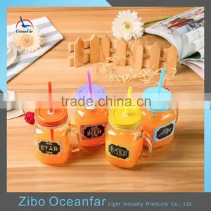 Best Selling Glass Mason Canning Jars Handle Decal Glass Mason Jars Quality Choice Most Popular thumbnail-1