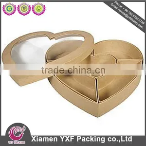 Small Rectangular Gift Bag Promotion Grains Embossing Red Custom Paper Box Heart Shape Paper Box With Window thumbnail-1