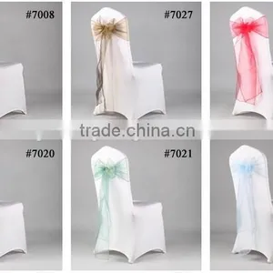 100% Polyester Colorful Wedding Used Customized Sized Organza Chair Sash thumbnail-1