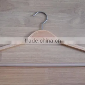 HH Laminated Wooden Hanger With Bar, Cheap Natural Color Hanger High Quality Hanger thumbnail-1