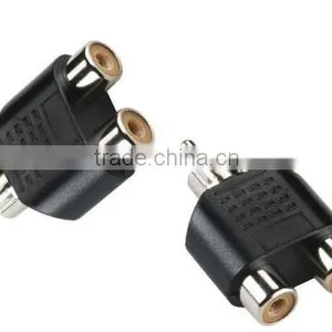 2016 New Arrival 1x RCA Male to 2x RCA Female Audio Video Stereo Splitter Adaptor Socket thumbnail-1
