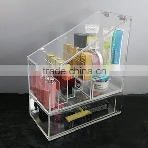 100% Virgin Material Professional Produce Acrylic Cosmetic Case Box With Drawers thumbnail-1