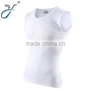 High Quality Men's Sleeveless Cotton White Fitness Tank Tops and Vest thumbnail-1