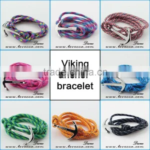 Wholesale Fashion Nylon Rope Silver Anchor Bracelet thumbnail-5