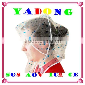 PE Full Over Printed Rain Bonnet, Waterproof Rain Hat thumbnail-1