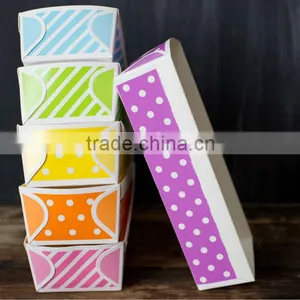 Disposable Paper Loaf Pans Large Striped Rectangular Paper Loaf Baking Pans Baking Containers Cake Cup 7.1" L x 2.5" W x 1.8"H thumbnail-1