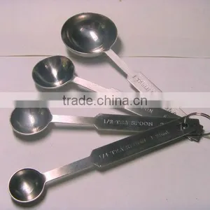 4 Stainless Steel Measuring Spoon Set, Measuring Scoop, Measuring Tools, Cooking Tools thumbnail-1