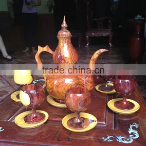 Wooden Tea Set Made in Vietnam, Sophisticated Tea Set, High Quality Wood Product thumbnail-4