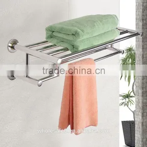Wall Mounted Towel Rack Bathroom Hotel Rail Holder Storage Shelf Stainless Steel thumbnail-2