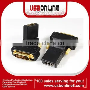 DVI(24+1) Male to HDMI Female Adaptor,rotating 270 Degree thumbnail-1