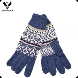 Ladies Fashion Winter Jacquard Knitted Five Finger Glove thumbnail-1