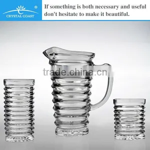 Wholesale Cheap Machine Press 7pcs Glass Pitcher Clear Glass Water Pitcher With Handle Glass Juice Pitchers thumbnail-1