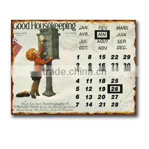Decorative Vintage Metal Sign Antique Metal Plaque Calendar Metal Wall Plaque thumbnail-1